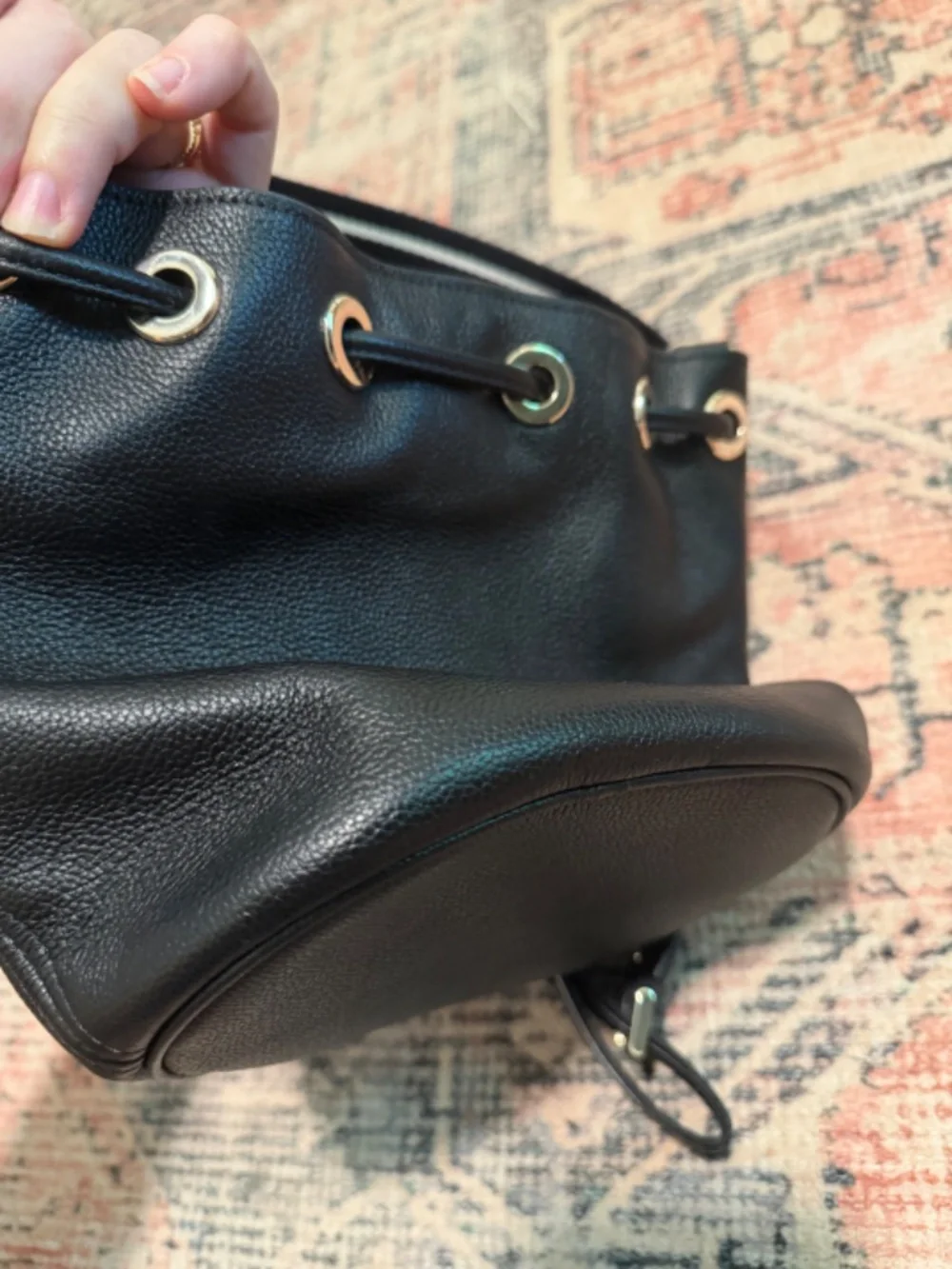 Kate Spade Rosie Mini Bucket Bag Black Leather Purse KC740 Retail $359
